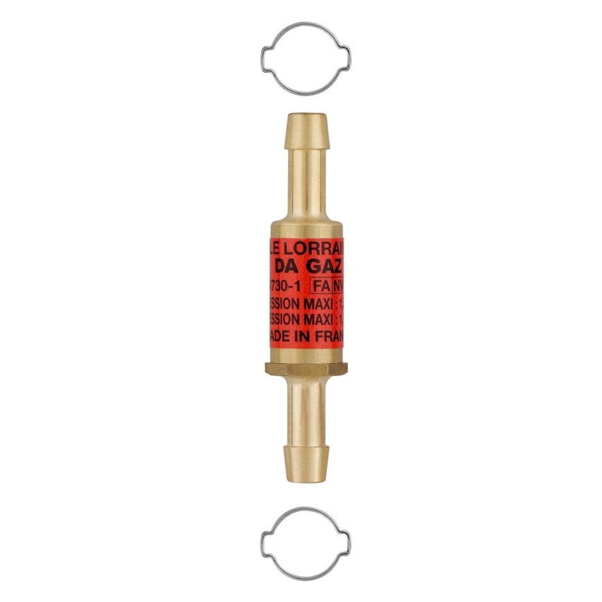 Raccord anti-retour tuyau/tuyau acétylène D 6.3/10mm