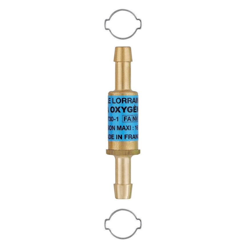 Raccord anti-retour tuyau/tuyau oxygène D 6.3/10mm