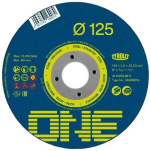 Disque à tronçonner 125 X 1,6 X 22.23 Acier/Inox Tyrolit One