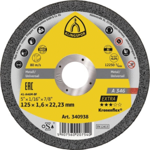 Disque à tronçonner 125X1.6X22.2 A346EX Inox – Klingspor